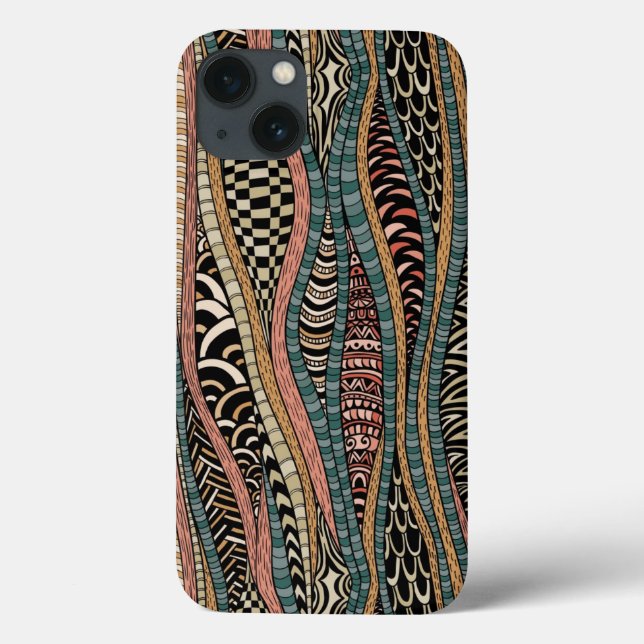 Funda De Case-Mate Para iPhone Patrón abstracto de estilo étnico (Reverso)