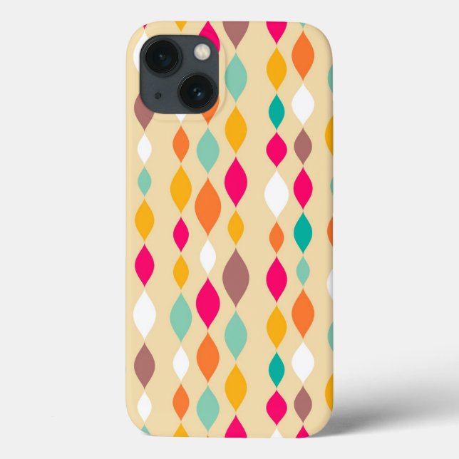Funda De Case-Mate Para iPhone Patrón abstracto de estilo retro (Reverso)