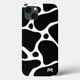 Funda Para iPhone 13 Patrón abstracto de jirafa en blanco y negro