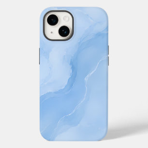 Funda Para iPhone 14 De Case-Mate Patrón abstracto de mármol azul suave