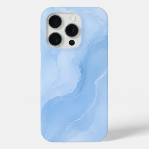 Funda Para iPhone 15 Pro Patrón abstracto de mármol azul suave