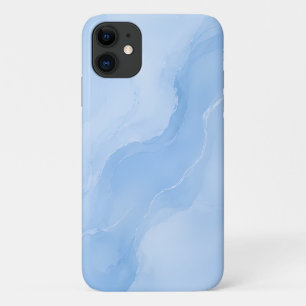 Funda Para iPhone 11 Patrón abstracto de mármol azul suave