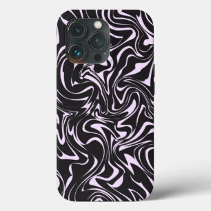 Funda Para iPhone 13 Pro Patrón abstracto de mármol negro y rosa