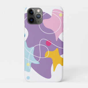 Funda Para iPhone 11 Pro Patrón abstracto de moda en colores morado y azul