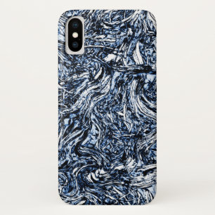 Funda Para iPhone X Patrón abstracto de naturaleza azul marino