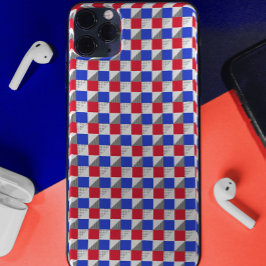 Funda Para iPhone 11 Patrón abstracto elegante rojo azul negro y blanco