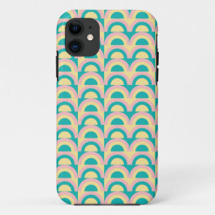 Funda Para iPhone 11 Patrón abstracto estilizado rosa verde azulado y a