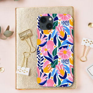 Funda Para iPhone 13 Patrón abstracto floral divertido y colorido