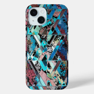 Funda Para iPhone 15 Patrón abstracto geométrico colorido