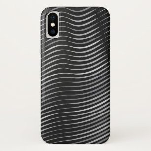 Funda Para iPhone X patrón abstracto negro y plateado