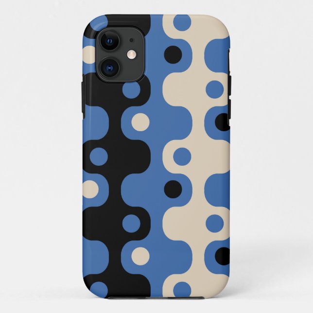 Funda De Case-Mate Para iPhone Patrón abstracto retro futurista (Reverso)