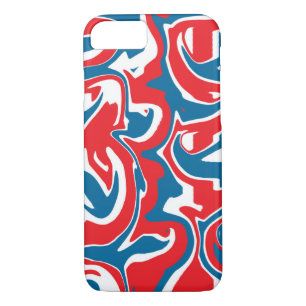 Funda Para iPhone 8/7 Patrón abstracto rojo blanco y azul