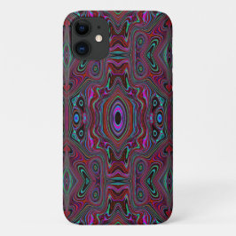 Funda Para iPhone 11 Patrón abstracto verde y magenta de espuma de mar 