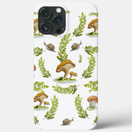 Funda Para iPhone 13 Pro Max Patrón acuarela con hongo de bosque dibujado a man