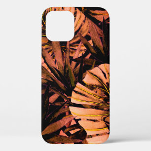 Funda Para iPhone 12 Patrón acuarela sin costuras con hojas tropicales: