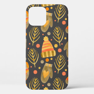 Funda Para iPhone 12 Patrón acuarela sin fisuras año nuevo, feliz cri