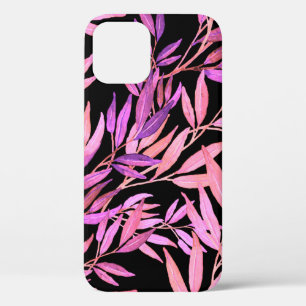 Funda Para iPhone 12 Patrón acuarela sin fisuras con hojas. Bright su