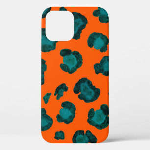 Funda Para iPhone 12 Patrón acuarela sin fisuras con piel de leopardo. 