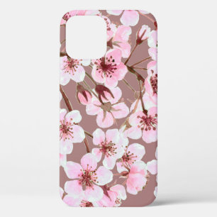 Funda Para iPhone 12 Patrón acuarela transparente hecho de flor de cere