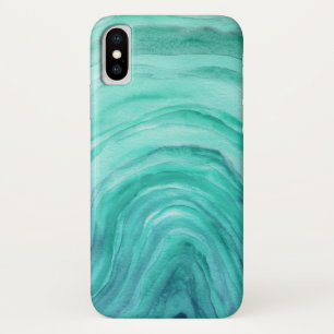 Funda Para iPhone X Patrón acuático Aqua Green Agate II