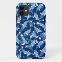 Patrón acuático azul - Koi Fish