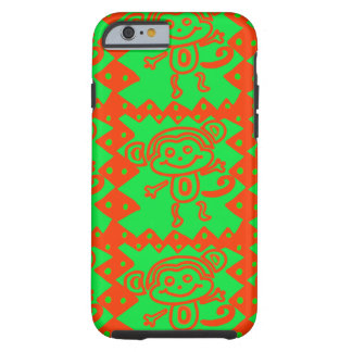 Funda Resistente Para iPhone 6 Patrón animal verde del Naranja de monos bonitos