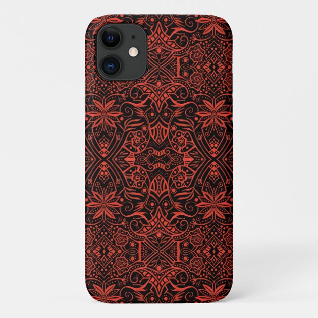 Funda De Case-Mate Para iPhone Patrón árabe barroco griego Terracota negra (Reverso)