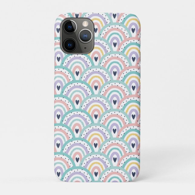 Funda De Case-Mate Para iPhone Patrón arcoiris cúbico Pastel (Reverso)