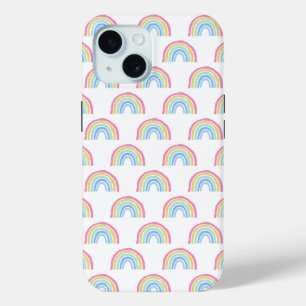 Funda Para iPhone 15 Patrón arcoiris pastel