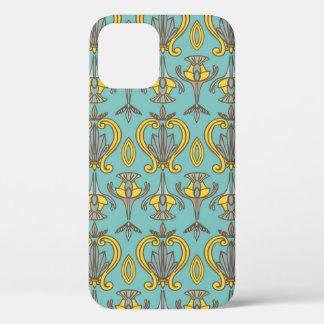 Funda Para iPhone 12 Patrón Art Nouveau de Seamless vintage. Pared de é
