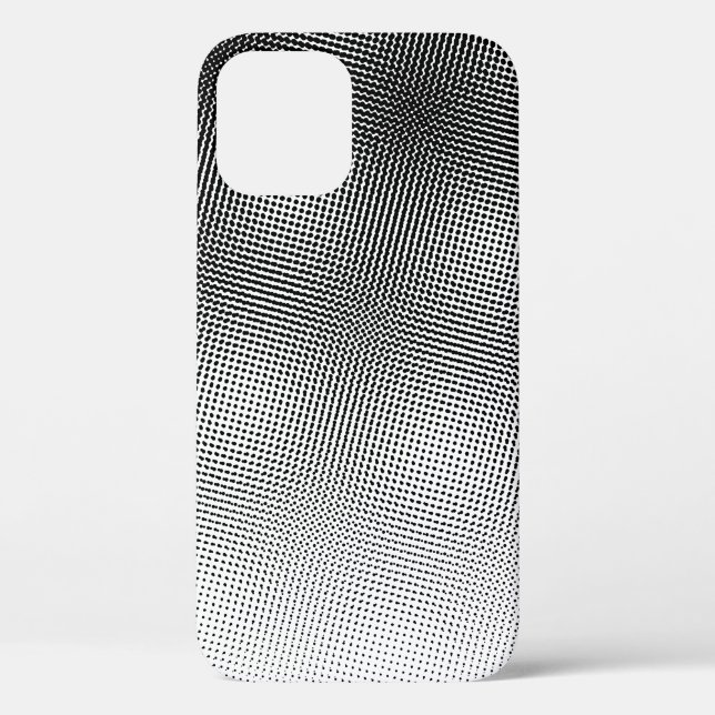 Funda De Case-Mate Para iPhone Patrón Artístico de Moiré en Blanco y Negro (Reverso )