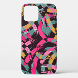 Funda Para iPhone 12 Patrón artístico de pincel