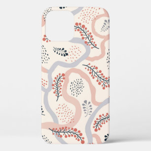 Funda Para iPhone 12 Patrón artístico floral, decoración ornamental de