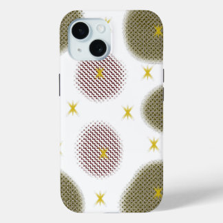 Funda Para iPhone 15 Patrón artístico rojo y dorado"