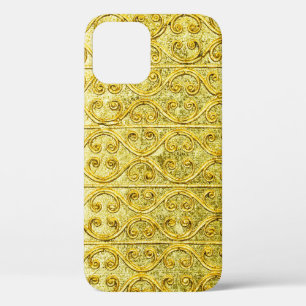 Funda Para iPhone 12 Patrón asimétrico metalizado de oro