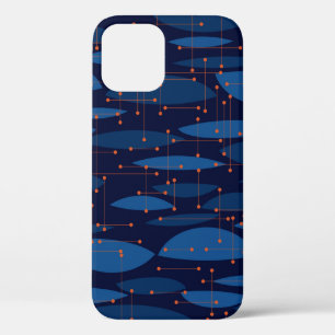 Funda Para iPhone 12 Patrón atómico atómico de mediados de siglo