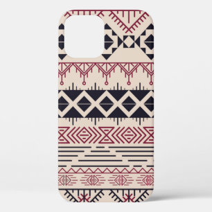 Funda Para iPhone 12 Patrón azteca. Antecedentes tribales de época