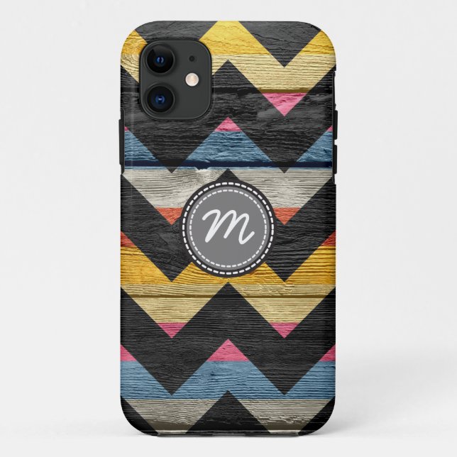 Funda De Case-Mate Para iPhone Patrón azteca chevron zigzag (Reverso)