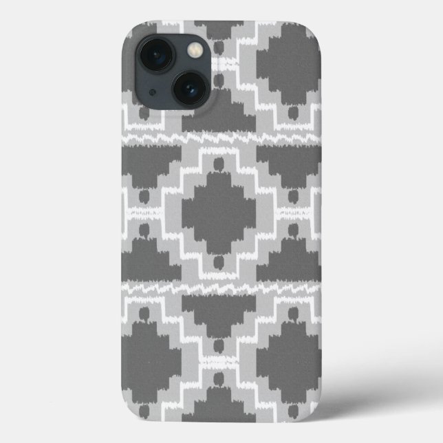 Funda De Case-Mate Para iPhone Patrón Azteca Ikat - Gris oscuro y claro (Reverso)