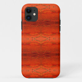 Funda Para iPhone 11 Patrón Azteca Naranja Rústico
