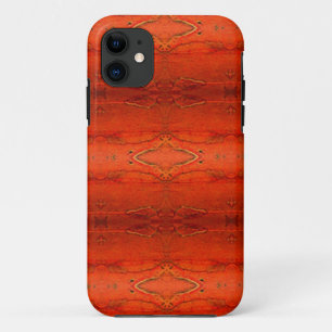 Funda Para iPhone 11 Patrón Azteca Naranja Rústico
