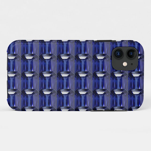 Funda De Case-Mate Para iPhone Patrón azul (Reverso (horizontal))