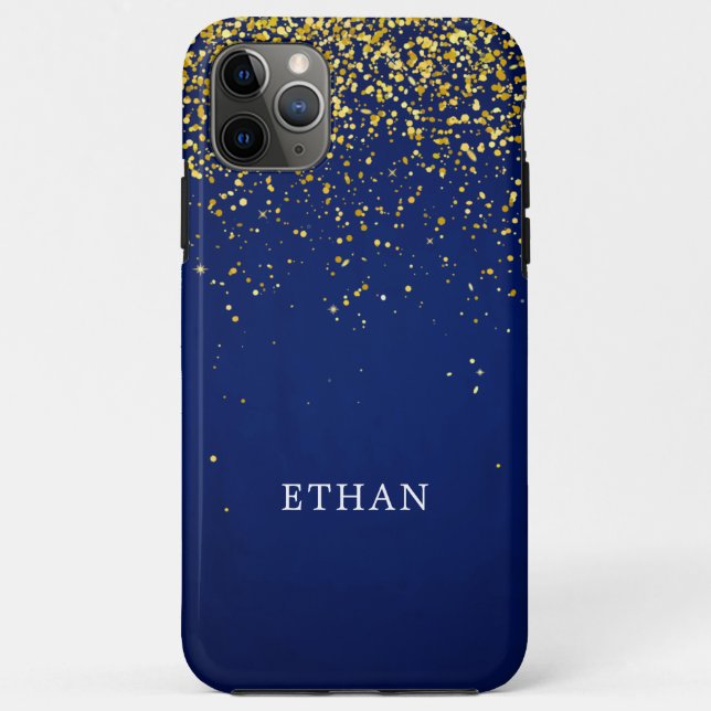 Funda De Case-Mate Para iPhone Patrón azul de brillo moderno (Reverso)