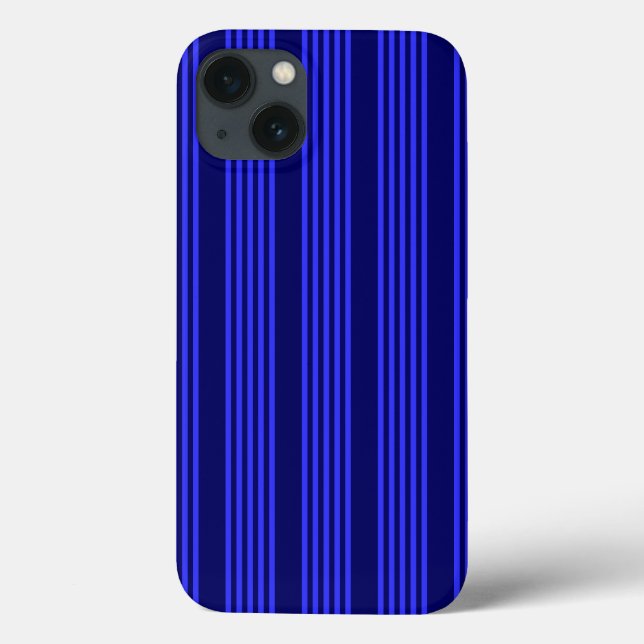Funda De Case-Mate Para iPhone Patrón azul de cinco rayas (Reverso)