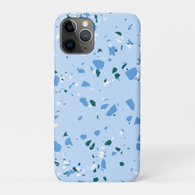 Funda De Case-Mate Para iPhone Patrón azul de Terrazo (Reverso)