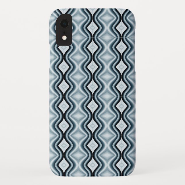 Funda De Case-Mate Para iPhone Patrón azul elegante (Reverso)