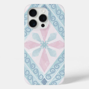 Funda Para iPhone 15 Pro patrón azul en forma de diamante