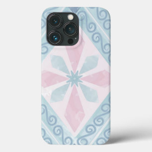 Funda Para iPhone 13 Pro patrón azul en forma de diamante