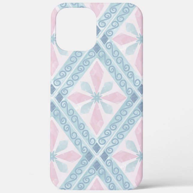 Funda De Case-Mate Para iPhone patrón azul en forma de diamante (Reverso )