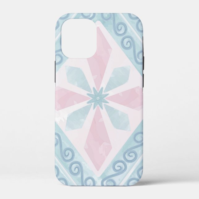 Funda De Case-Mate Para iPhone patrón azul en forma de diamante (Reverso )